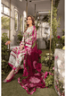 Maria B white and pink embroidered 3PC organza suit with elegant festive design.