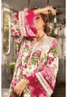 Maria B white and pink embroidered 3PC organza suit with elegant festive design.